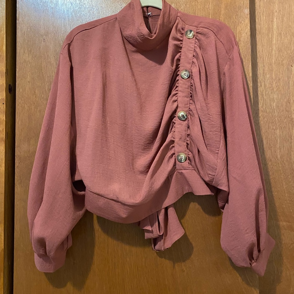ASOS Elegant Mauve Button-Detail Women's Top